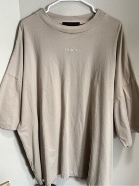 Essentials Neutral Beige Crewneck Tee